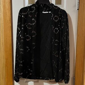 Susan Graver Black Sequin Jacket